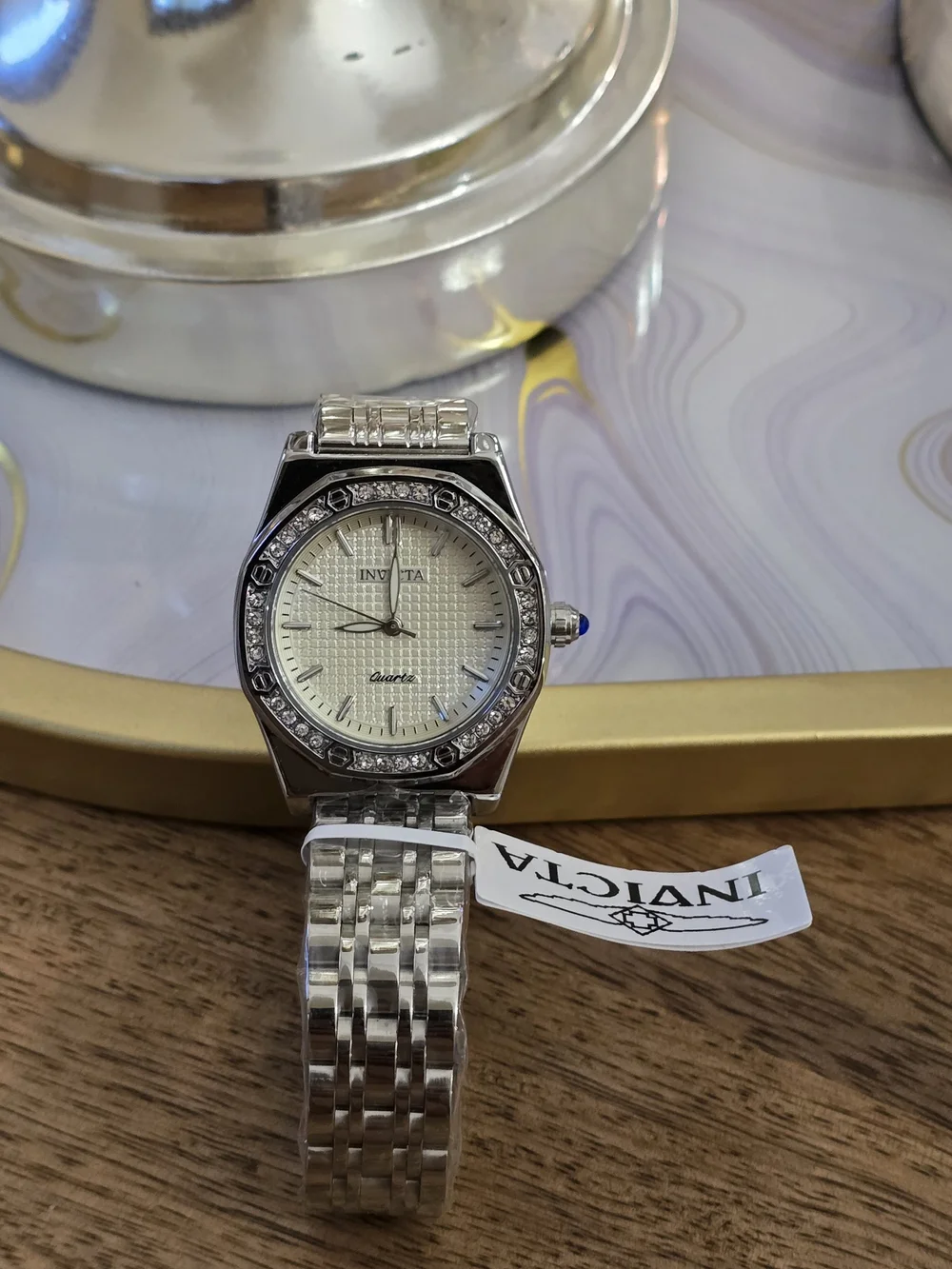 Invicta Women's Silver Crystal Bezel Quartz Watch